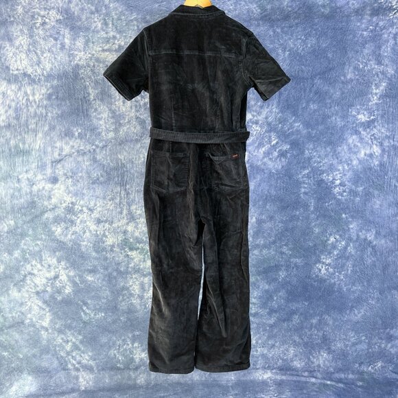 Wrangler Black Corduroy Coverall Jumpsuit Sz 12 - Picture 2 of 3